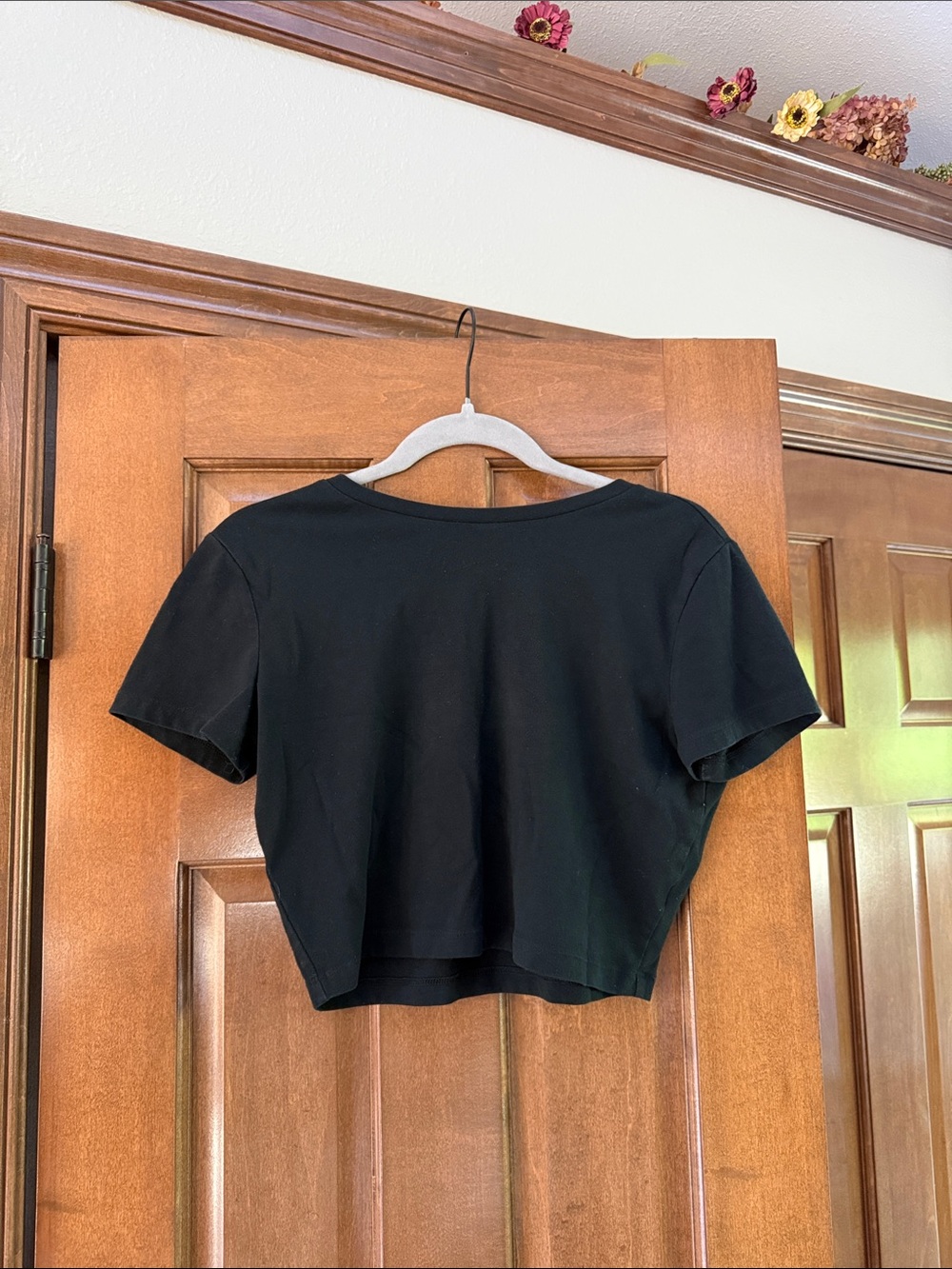 wild fable Black Cropped Short Sleeve Tee